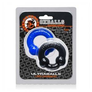 [TPR] Ultraballs 2-Pack Cockring Black + Police Blue BONERRINGS TPE | TPR Oxballs